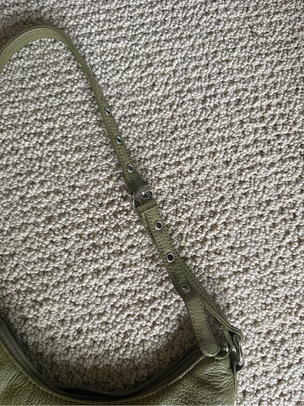 Olive Green Leather Shoulder Bag - Picture 9 of 9
